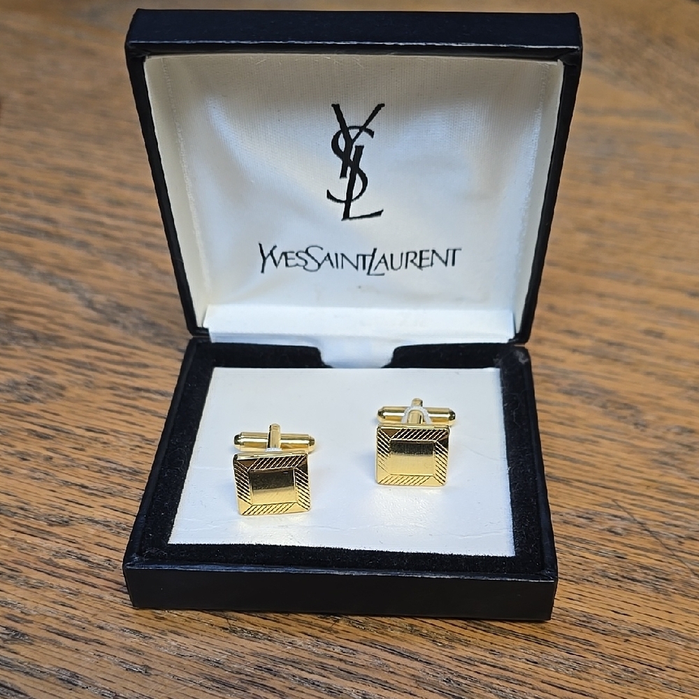 Yves Saint Laurent Gold Cufflinks